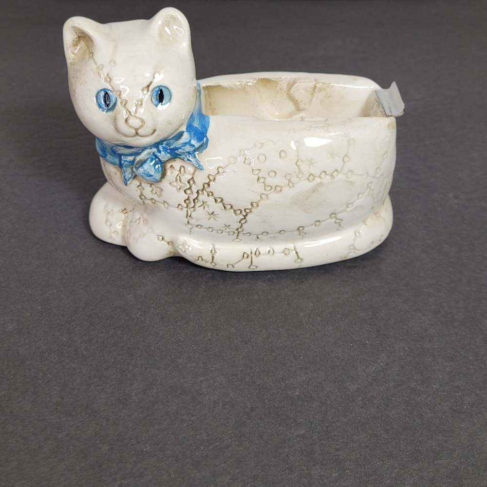 Vintage Cute Ceramic Kitty Cat Scotch Tape Dispenser 1985 HCL Rare - Picture 2 of 12